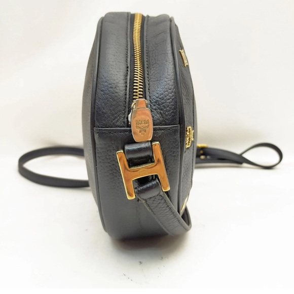 MCM Black and Gold Round Leather Crossbody - Picture 3 of 4
